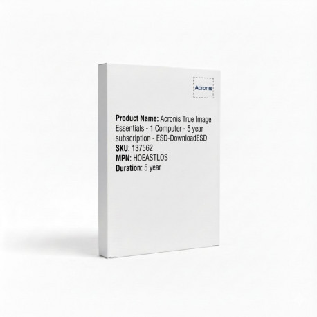 "Acronis True Image Essentials - 1 Computer - 5 year subscription - ESD-DownloadESD"