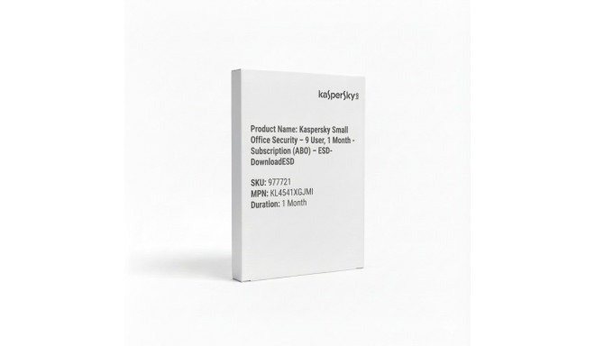 "Kaspersky Small Office Security – 9 User, 1 Month - Subscription (ABO) – ESD-DownloadESD"