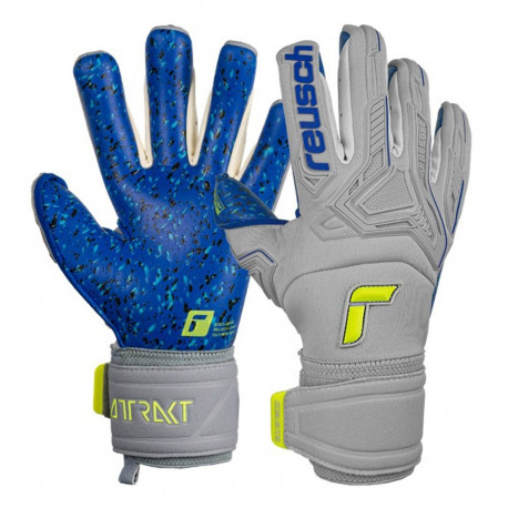 Rękawice bramkarskie Reusch Attrakt Freegel Fusion Goaliator szaro-niebieskie 5270995 6006 8