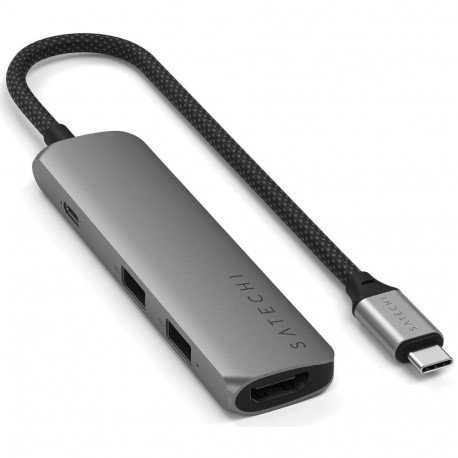 USB jagaja Satechi 4-in-1 USB-C Slim Multiport Adapter 4K, hall