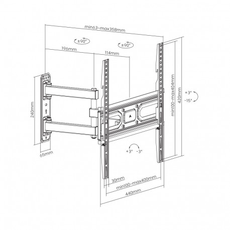 Seinakinnitus KIVI Full-Motion 32-55"