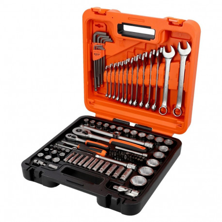 Bahco socket and combination wrench set – 98 pieces, 1/4" and 1/2" drive, high alloy steel, quick-re