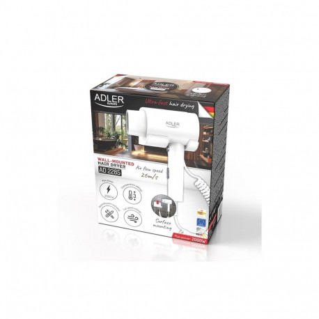 Hair Dryer - Adler AD 2285w 2000W 3 Settings Ergonomic Grip White