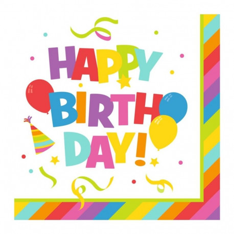 Salvrätik 33x33/20 Happy Birthd. Mix It