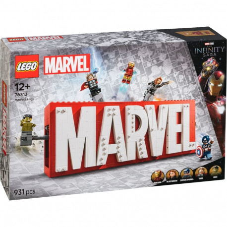 LEGO Marvel Super Heroes 76313 MARVEL logo ja minifiguurid