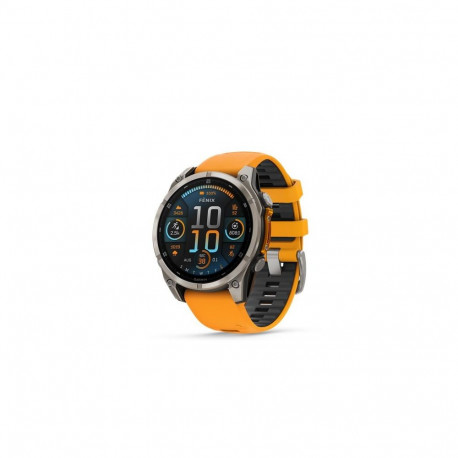 Garmin fēnix 8 AMOLED Sapphire watch, 47 mm, Titanium with Spark orange/graphite silicone band