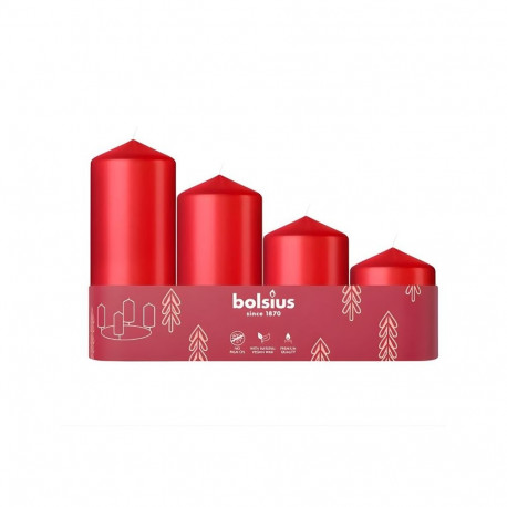 Bolsius Advent Christmas Candles 4pcs 60x48mm Red