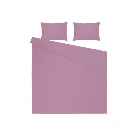 BED COV SET SOLID PLUM SATEEN 200X220