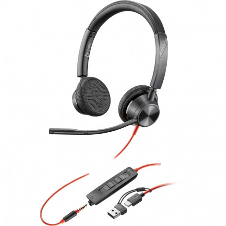 "HP Poly Headset Blackwire C3325 Stereo USB-C/A & 3.5 mm"