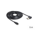 EASY-USB kaabel USB-A-pistik 90° > micro-USB-pistik 5Meter paremale/vasakule nurga all, must
