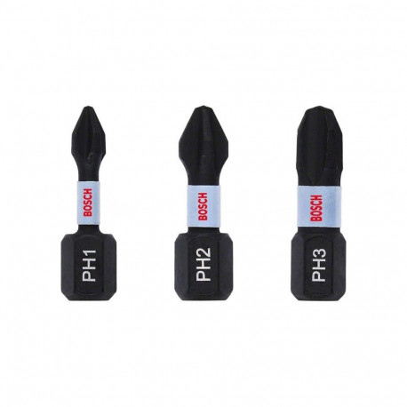 SCREW BITS BOSCH 25MM PH1/2/3 3PCS