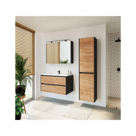 CABINET BATHROOM SA90DL-4 BLACK/GOLD OAK