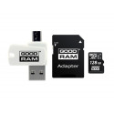 MicroSDHC card 128GB CL10 + adapter + reader