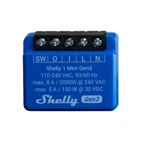 Shelly 1 Mini Gen3 Controller, WiFi/Bluetooth