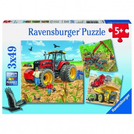 Ravensburger pusle 3x49 tk: Suured töömasinad