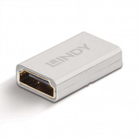 Adapter - LINDY HDMI 2.1 F/F Adapter, 48Gbps, 8K, UHD, 60Hz, Silver