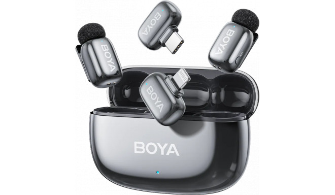 Boya juhtmevaba mikrofon mini 2-01 Lightning/USB-C, lunar silver