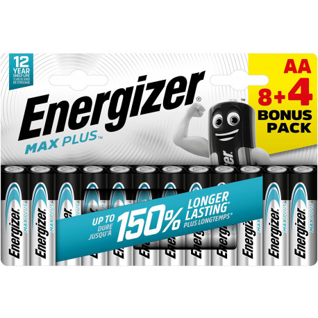 Energizer battery Max Plus Alkaline AA CHP12 8+4