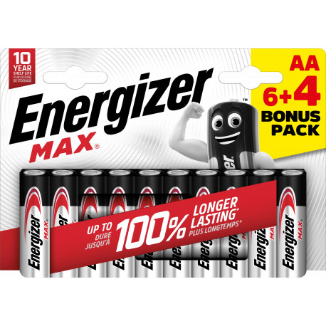Energizer battery Max Alkaline AA CHP10 6+4