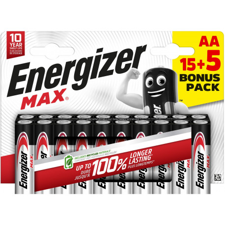 Energizer patarei Max Alkaline AA CHP20 15+5