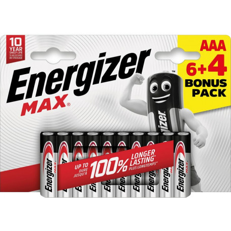 Energizer battery Max Alkaline AAA CHP10 6+4
