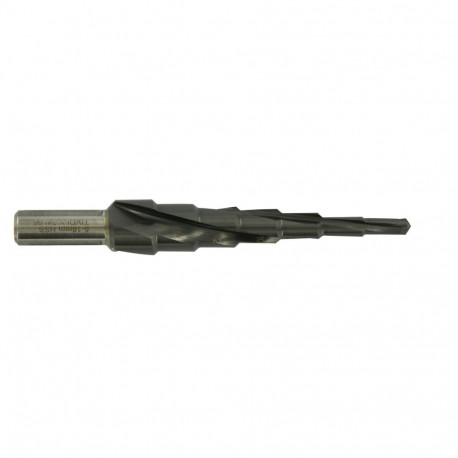 XL HSS step drill bit - TiAlN coated - Helical - TSP - Three flat shank (Hanging box) / ØMin/Max : 5