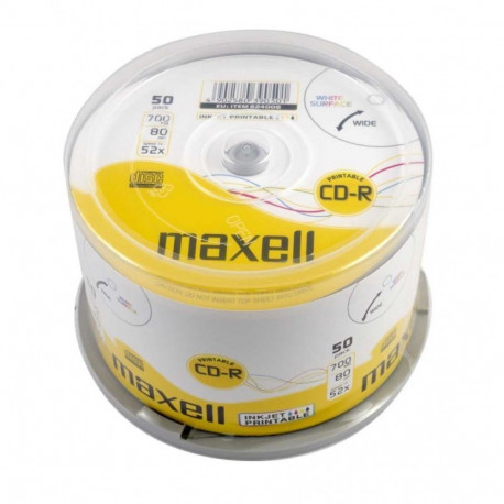 Cds - Maxell 52x 50p 80/700mb 50pc, Silver