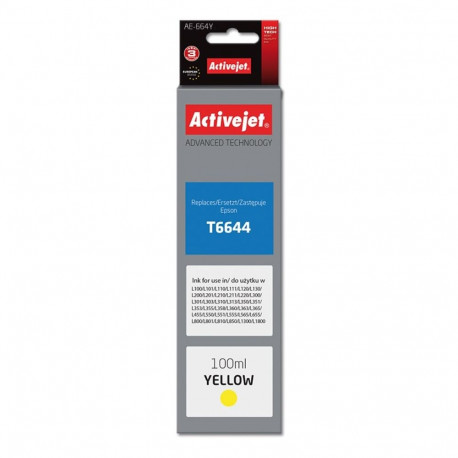 Ink Cartridge - Activejet Ae-664y 100ml Yellow