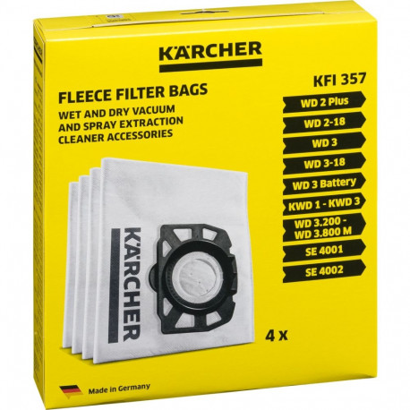 Kärcher WD 2 Plus / WD 3 Fleece tolmukotid, 4 tk