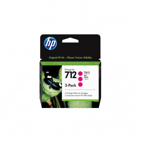 HP 712 3-pack 29-ml magenta DesignJet tindikassett
