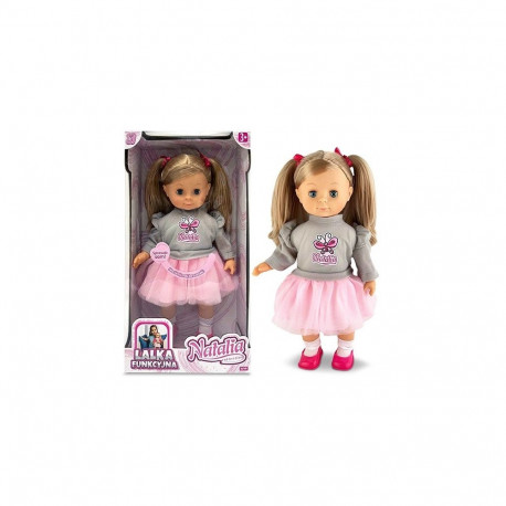Natalia doll in a gray sweater, speaks Polish, 39 cm