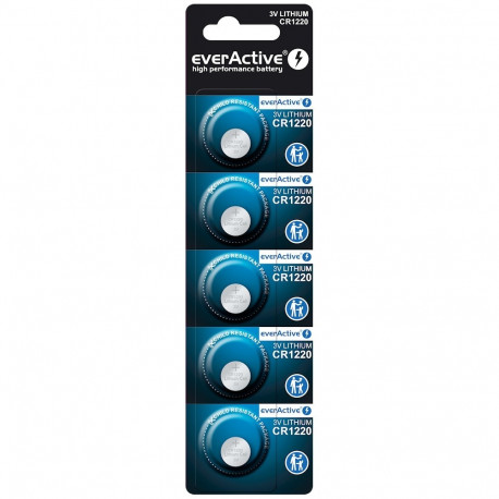 5-Pack CR1220 Lithium Coin Cell Batteries