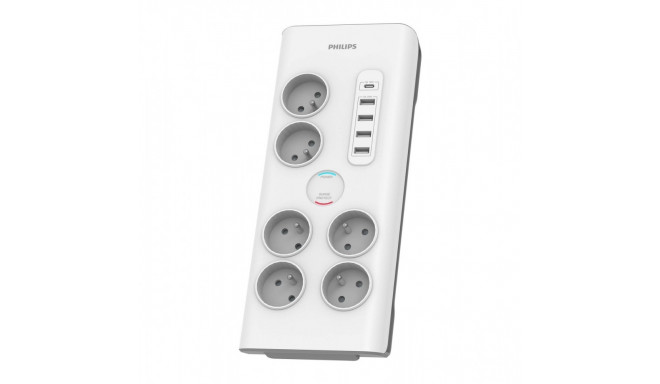 Surge protector 6 sockets AC Fr 40W, 2 m