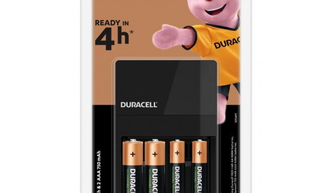 Duracell Hi-Speed Battery Charger (CEF27) includes 2x AA and 2x AAA Rechargeable Batteries