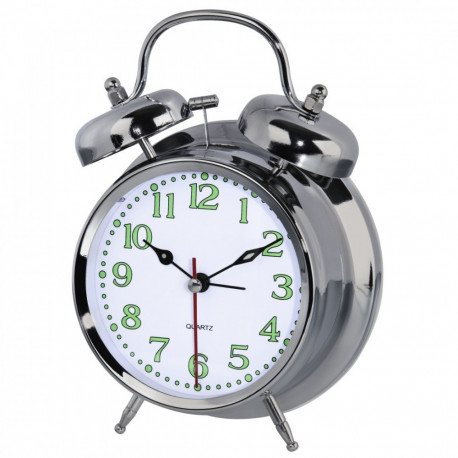 Hama alarm clock Nostalgia, silver