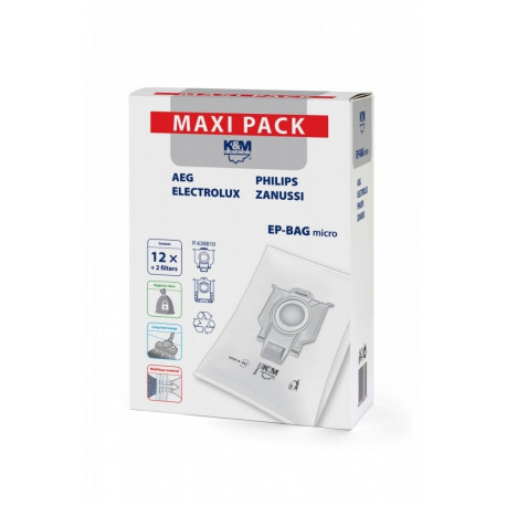 Vacuum bags 12 + 2 EP-BAG micro MAXI PACK
