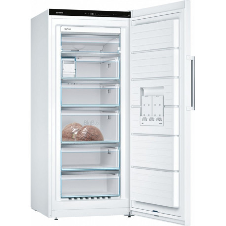 The Bosch Series 6 GSN51AWDV is a premium freestanding upright freezer known for it
