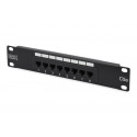 Patch panel 10 "8 ports, Cat5e, U / UTP, 1U, black (complete)