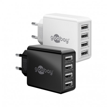 Goobay USB-A Multiport Charger (30 W) white white