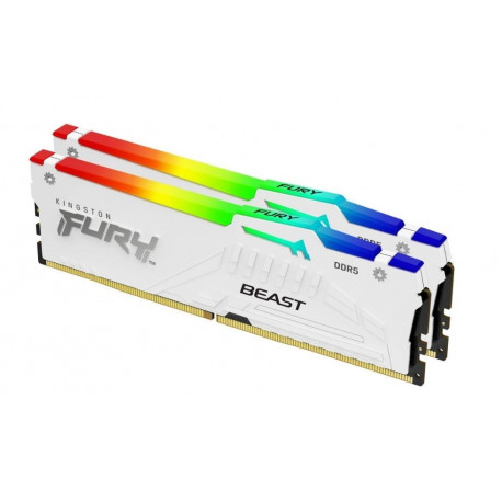 Fury Beast DDR5 RGB mälu 32GB(2*16GB)/5600 CL40 valge