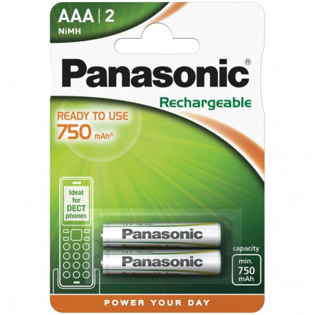 Battery - Panasonic P03 R2U AAA 750mAh Rechargeable 2pcs