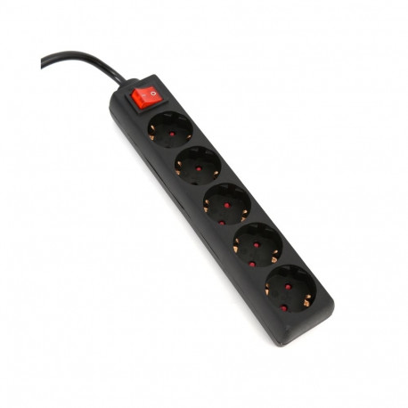 OMEGA POWER STRIP 5M 16A 5 SOCKETS TYPE SCHUKO GERMAN BLACK[43700]