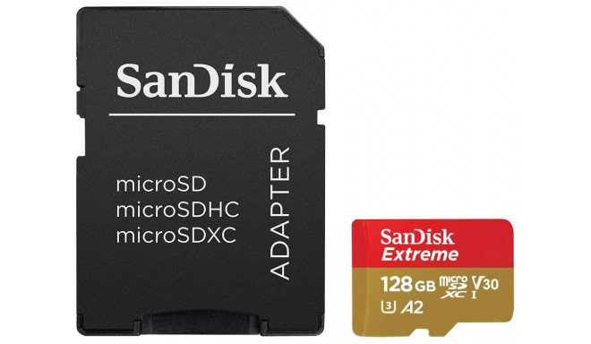 Sandisk mälukaart microSDXC 128GB Extreme + adapter