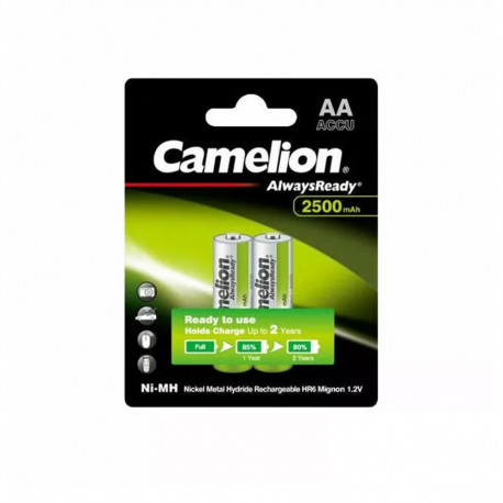 Battery - Camelion R2U HR6 AA 2500mAh 1.2V Rechargeable Batteries 2 pcs