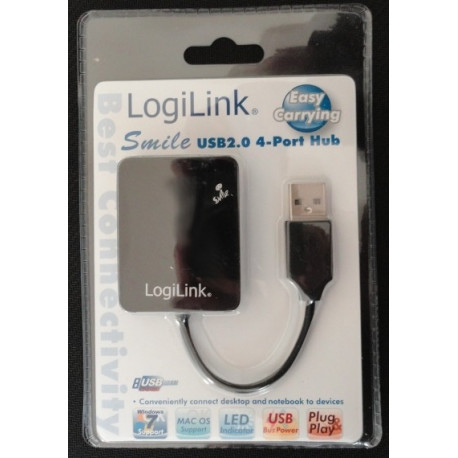 USB 2.0 jaotur Smile UA0139, 4 pordiga, must