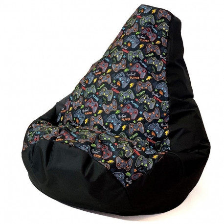 Sako bag pouffe Pear print black-pad player XL 130 x 90 cm