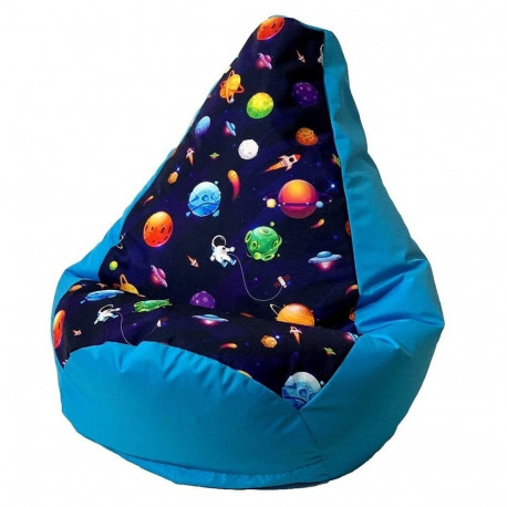 Sako bag pouffe pear print blue planets XL 130 x 90 cm