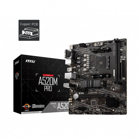 Emaplaat A520M PRO AM4 2DDR4 DP/VGA/HDMI USB 3.2 mATX