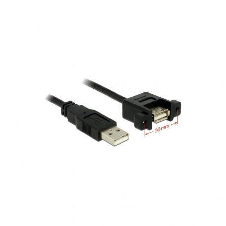 Delock USB 2.0 A pistik – USB 2.0 A pesa paigaldatav kaabel 1 m