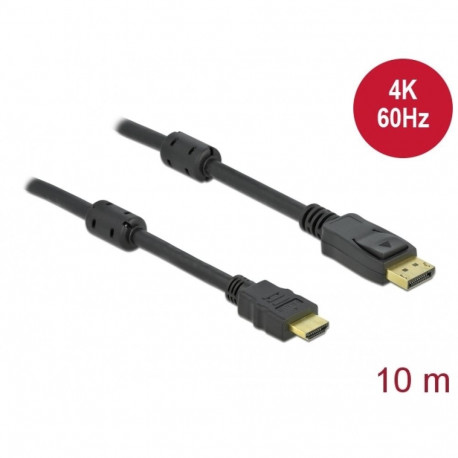 Displayport - HDMI kaabel 10.0m, 1.2, 4K@60Hz, ferriitidega, (sign suund DP>HDMI)(Active), must